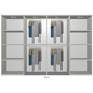 Inventar fra bredde 300 cm til 320 cm Model A